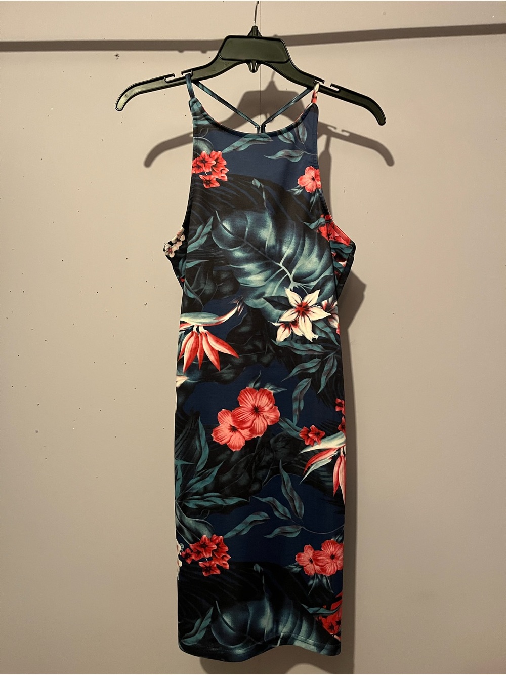 Jaase Tropical Halter Mini Dress with Floral